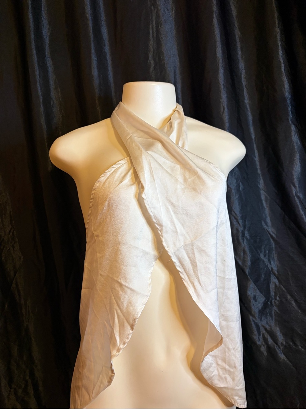 Cream Halter Wrap Top for Women